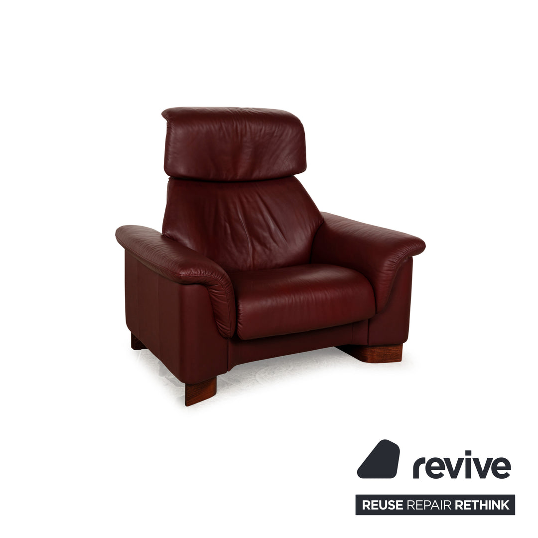 Stressless Paradise Leather Sofa Set Red Sofa Couch Three-seater Armchair Stool Manual Function