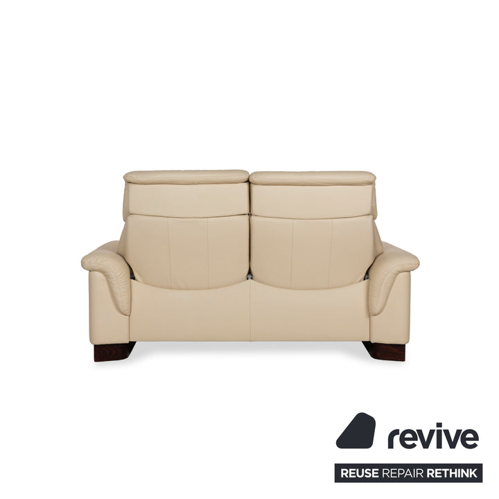 Stressless Paradise Leather Two Seater Beige Manual Function Sofa Couch