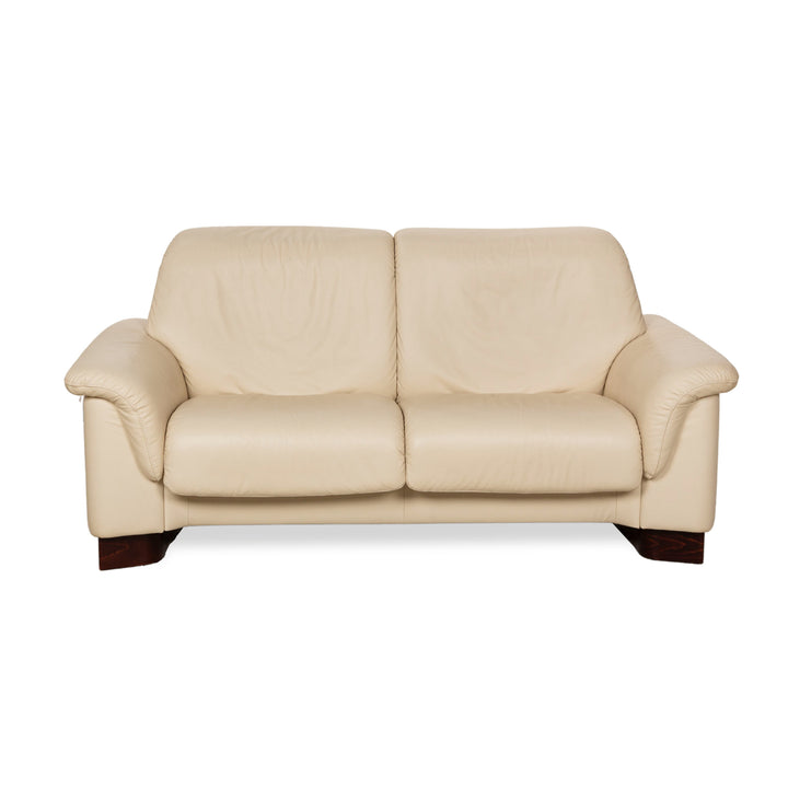 Stressless Paradise Leather Two Seater Beige Manual Function Sofa Couch