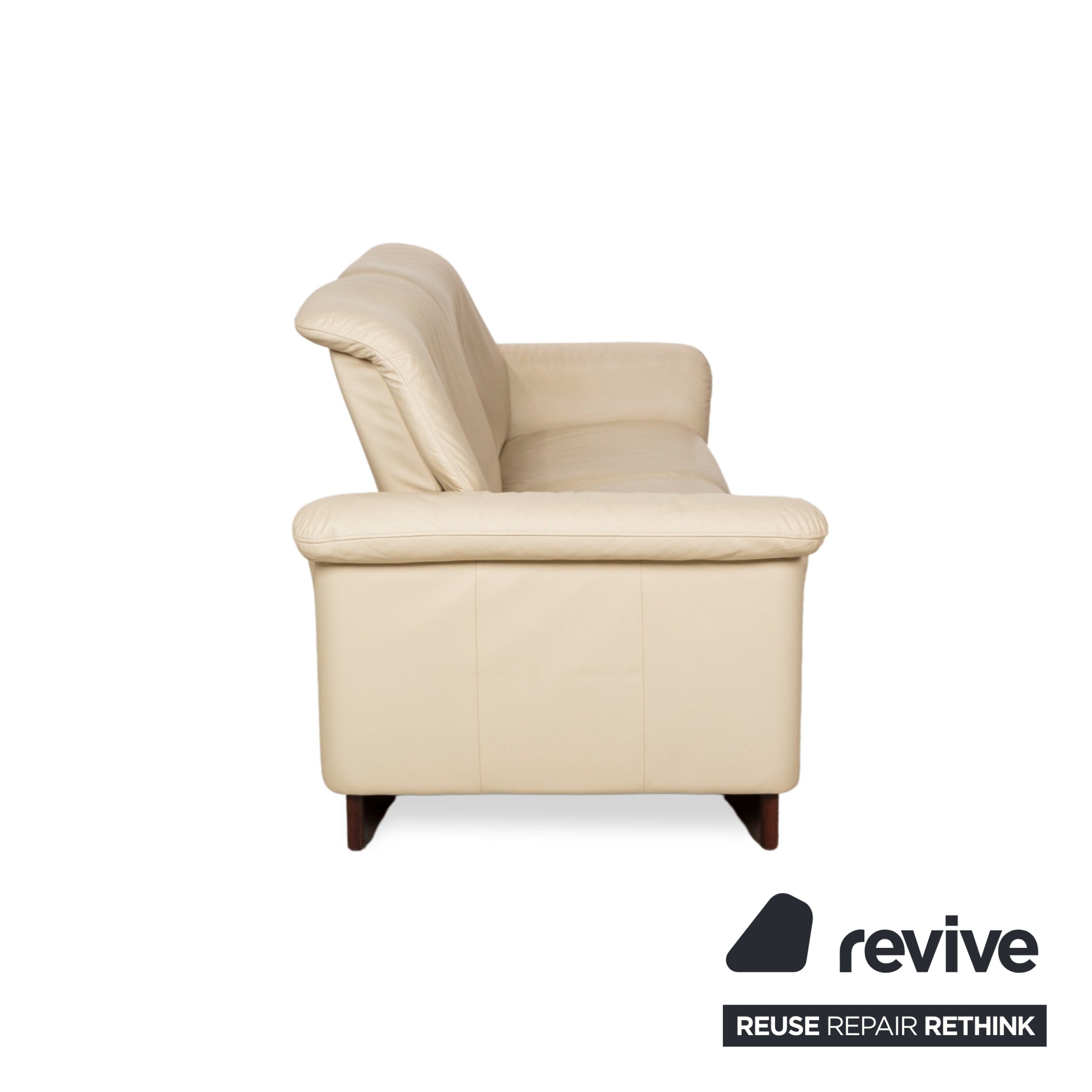 Stressless Paradise Leather Two Seater Beige Manual Function Sofa Couch