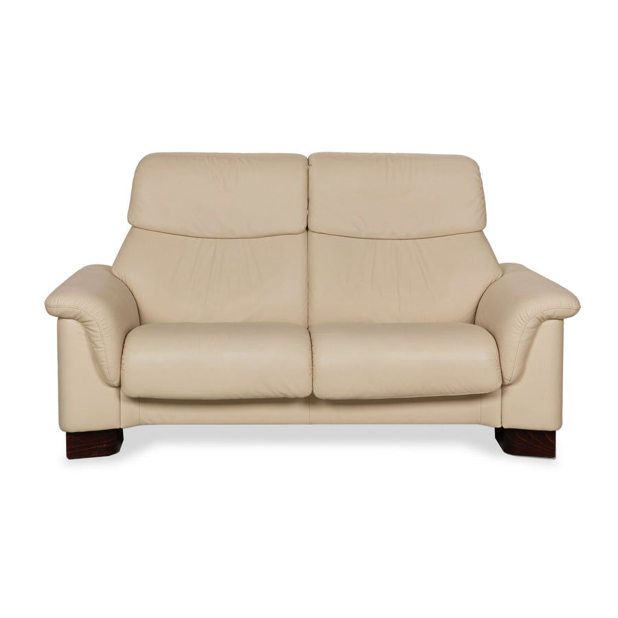 Stressless Paradise Leather Two Seater Beige Manual Function Sofa Couch