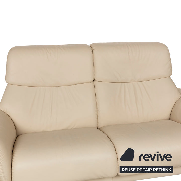 Stressless Paradise Leather Two Seater Beige Manual Function Sofa Couch