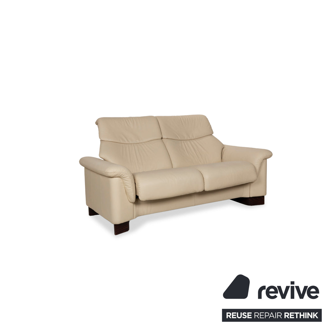 Stressless Paradise Leather Two Seater Beige Manual Function Sofa Couch
