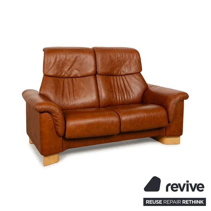 Stressless Paradise Leder Zweisitzer Braun manuelle Funktion Sofa Couch