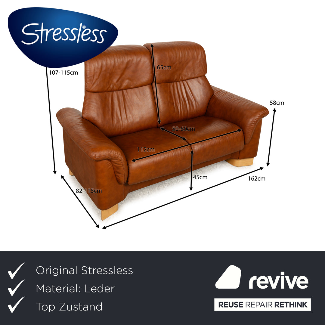 Stressless Paradise Leder Zweisitzer Braun manuelle Funktion Sofa Couch