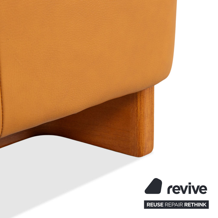 Stressless Paradise Leather Two-Seater Orange Cognac Light Brown Reclining Function