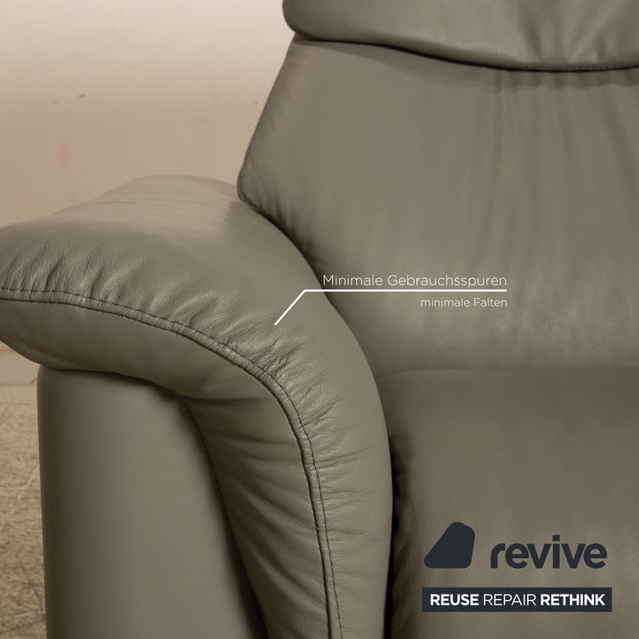 Stressless Paradise Leder Zweisitzer Grau Sofa Couch Relaxfunktion und verstellbare Kopfstützen