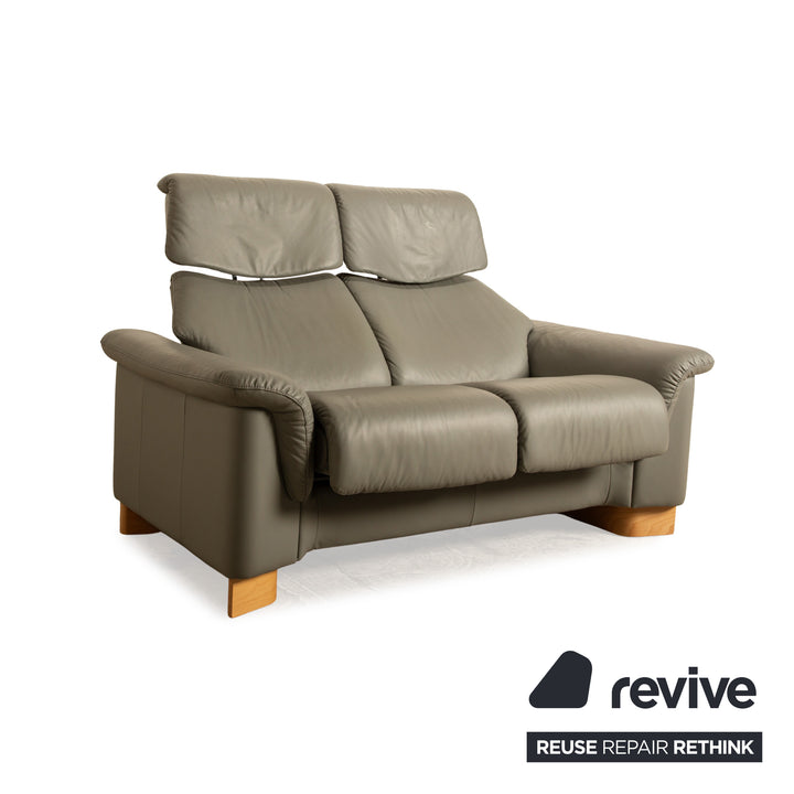 Stressless Paradise Leder Zweisitzer Grau Sofa Couch Relaxfunktion und verstellbare Kopfstützen