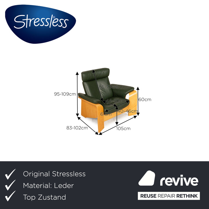 Stressless Pegasus Leder Sessel Grün manuelle Funktion