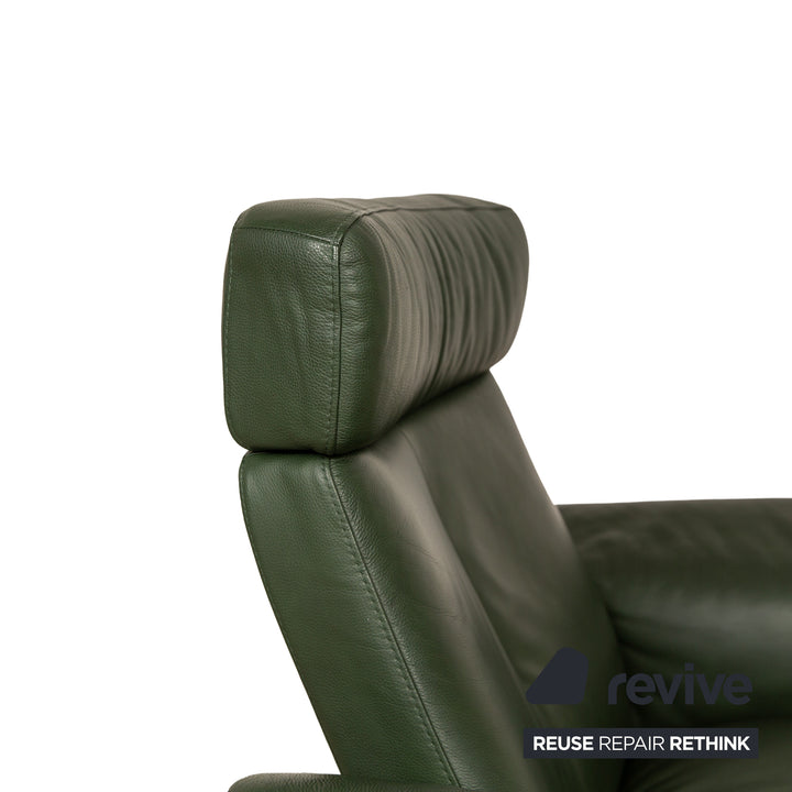 Stressless Pegasus Leather Sofa Set Green Two Seater Armchair Stool Sofa Couch Manual Function