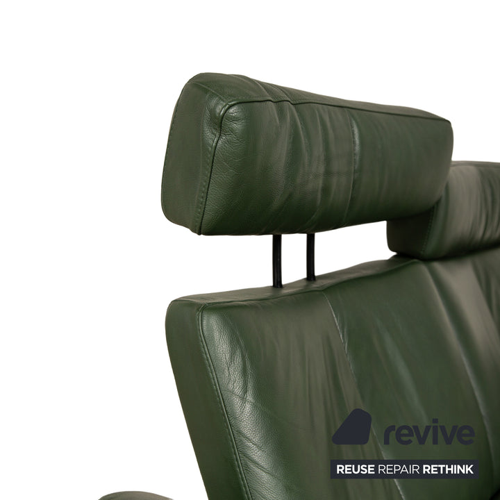 Stressless Pegasus Leather Sofa Set Green Two Seater Armchair Stool Sofa Couch Manual Function