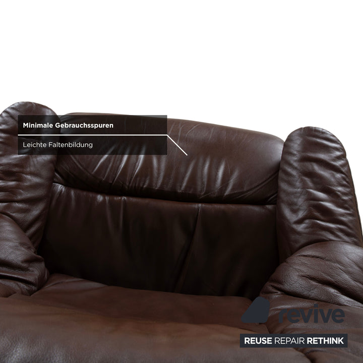 Stressless Reno Leder Holz Sessel inkl. Hocker Braun Kastanie Relaxfunktion