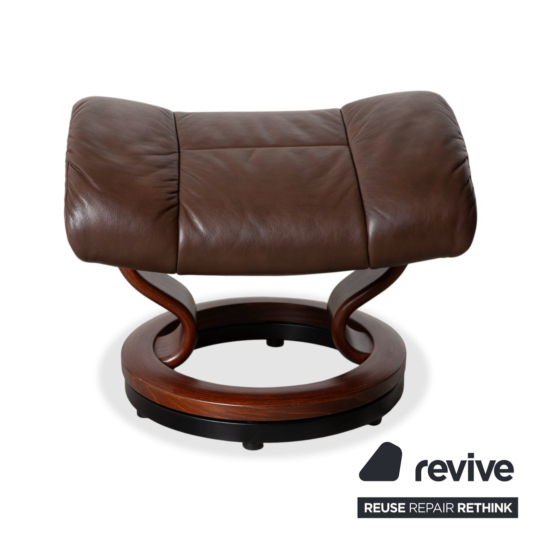 Stressless Reno Leder Holz Sessel inkl. Hocker Braun Kastanie Relaxfunktion
