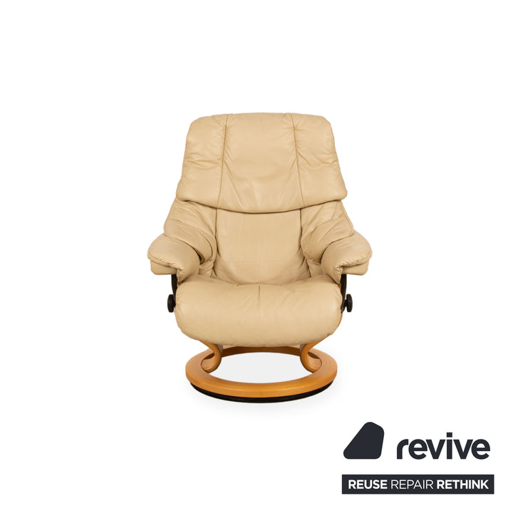 Stressless Reno leather armchair beige including stool