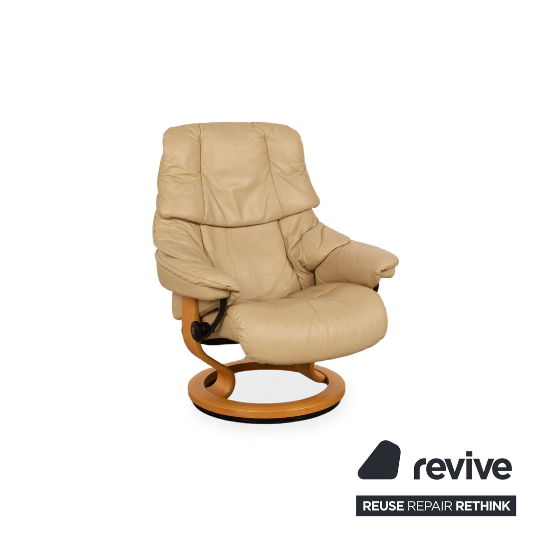 Stressless Reno leather armchair beige including stool