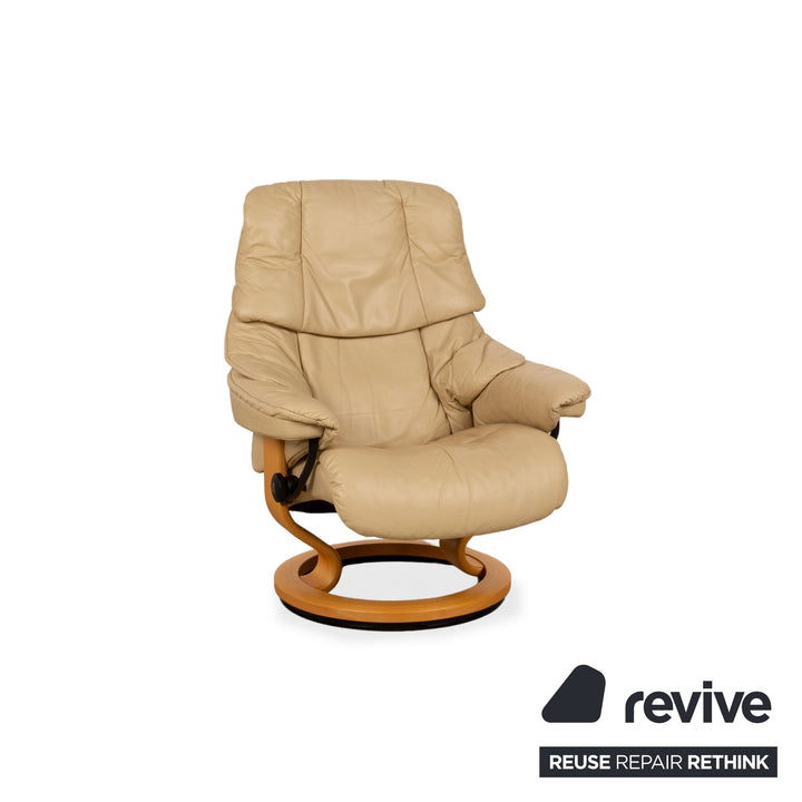 Stressless Reno leather armchair beige including stool