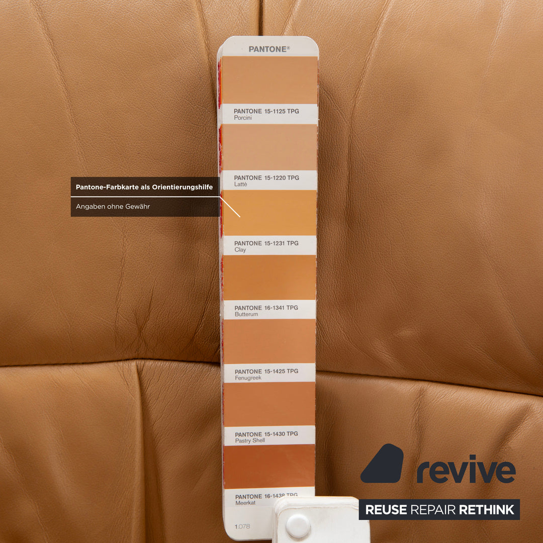 Stressless Reno Leder Sessel Beige inkl. Hocker manuelle Funktion