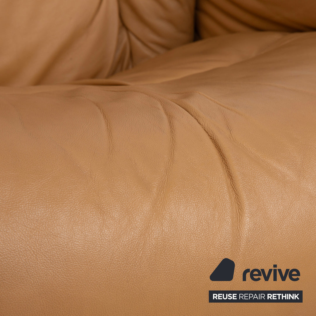 Stressless Reno Leder Sessel Beige inkl. Hocker manuelle Funktion