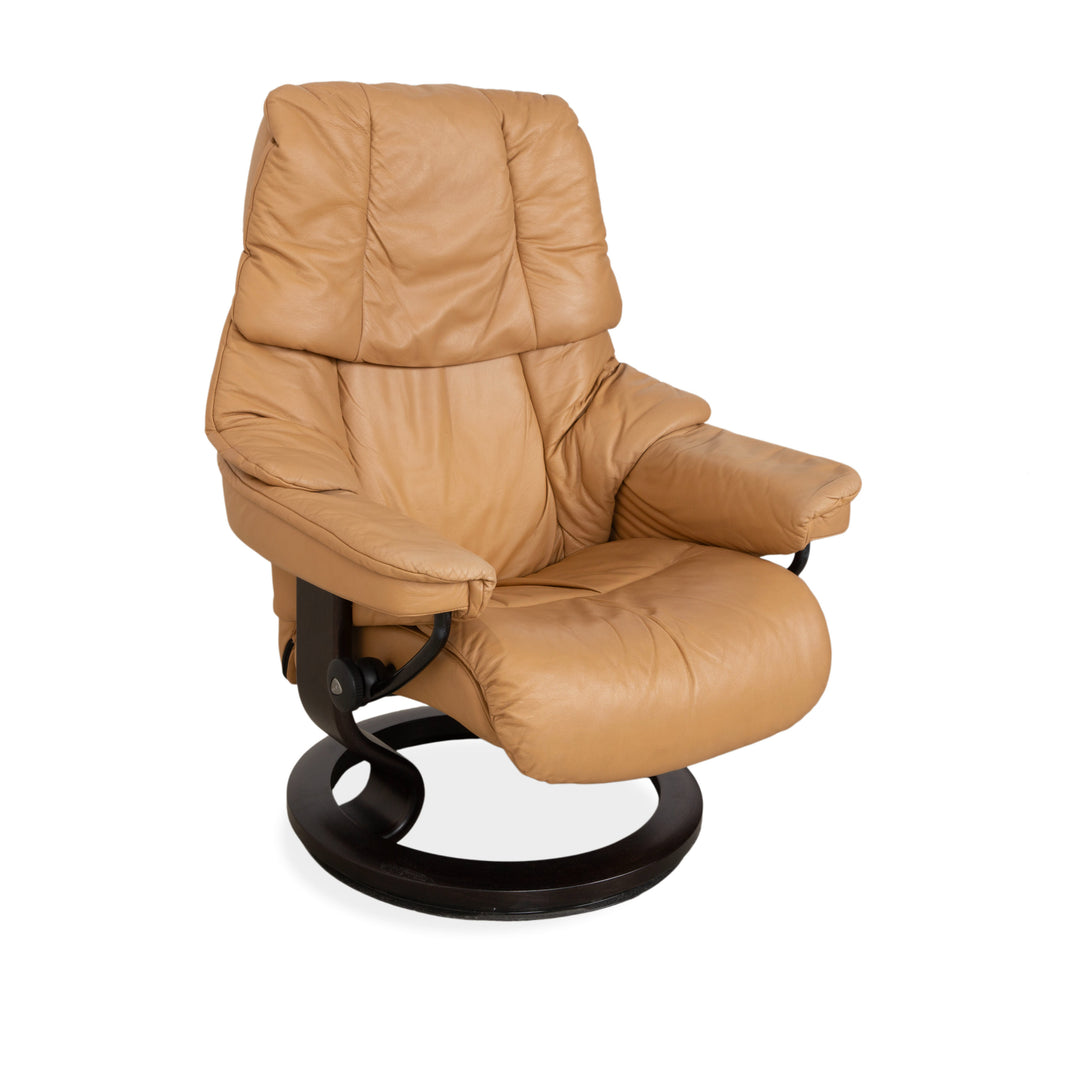 Stressless Reno Leder Sessel Beige inkl. Hocker manuelle Funktion