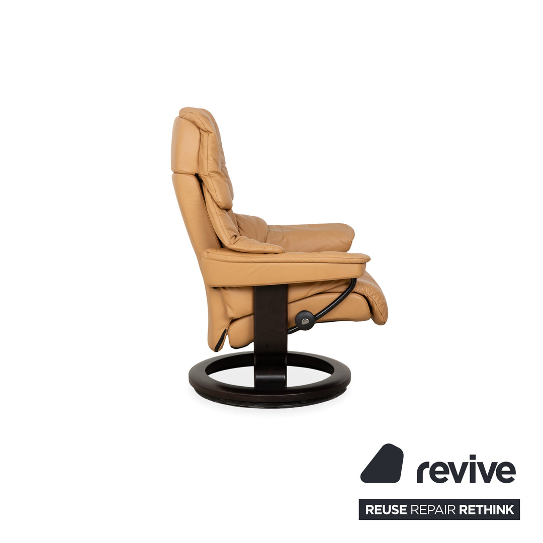 Stressless Reno Leder Sessel Beige inkl. Hocker manuelle Funktion