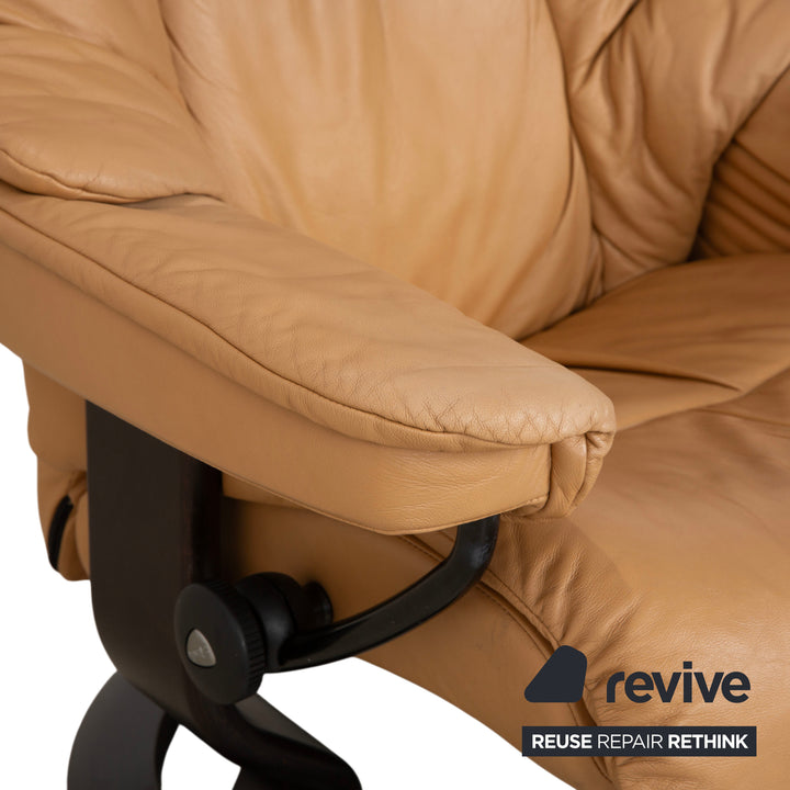 Stressless Reno Leder Sessel Beige inkl. Hocker manuelle Funktion
