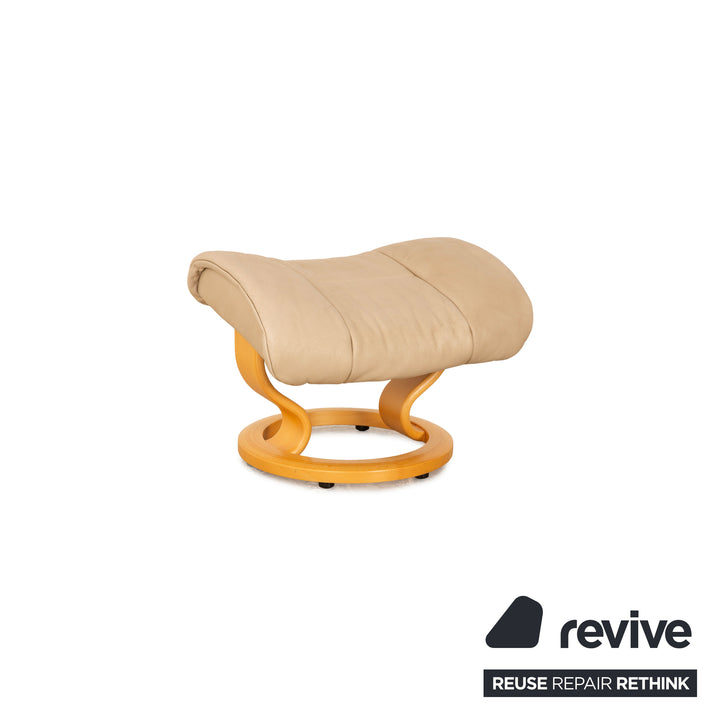 Stressless Reno leather armchair beige manual function incl. stool
