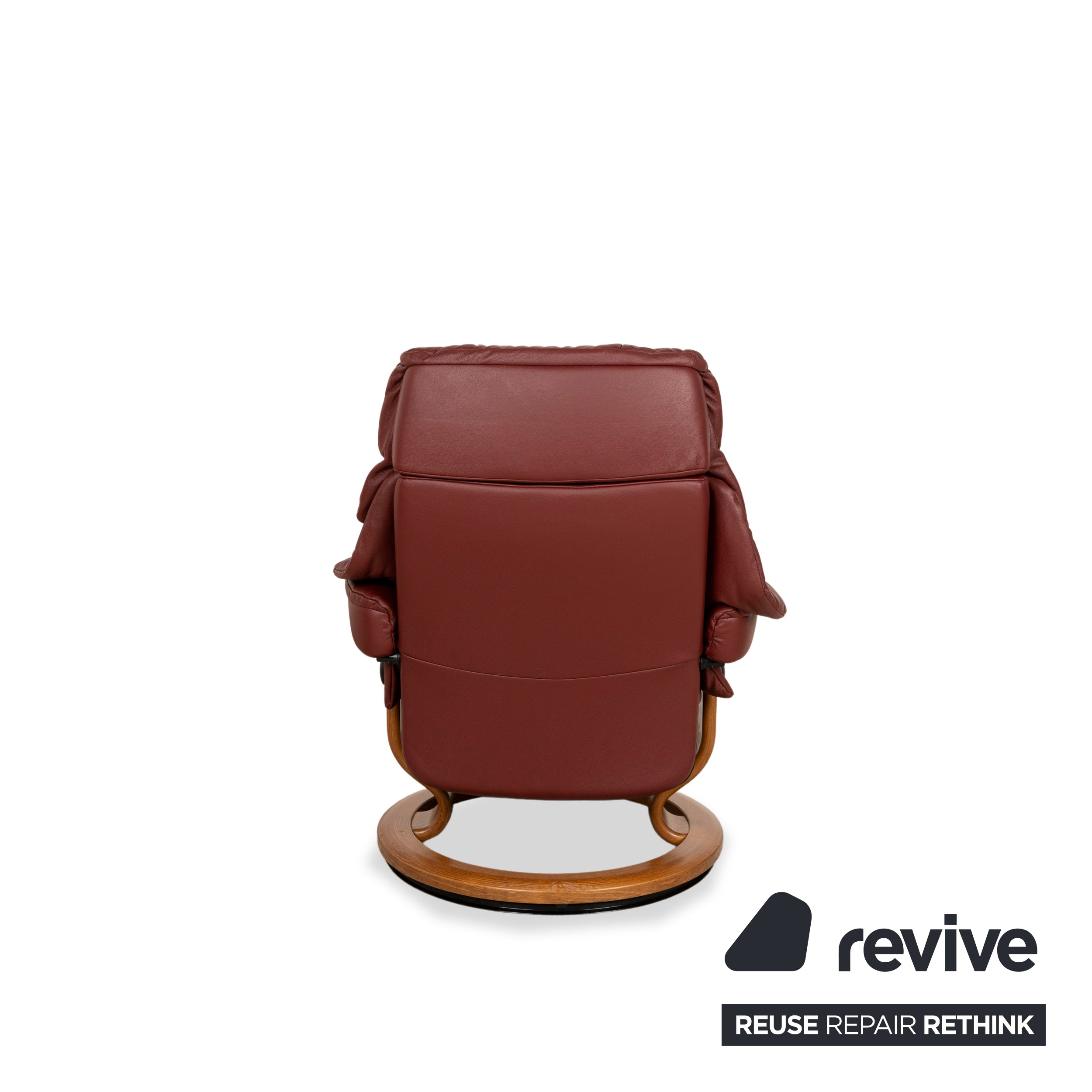 Fauteuil en cuir Stressless Reno marron marron rouge fonction manuelle fonction relaxation