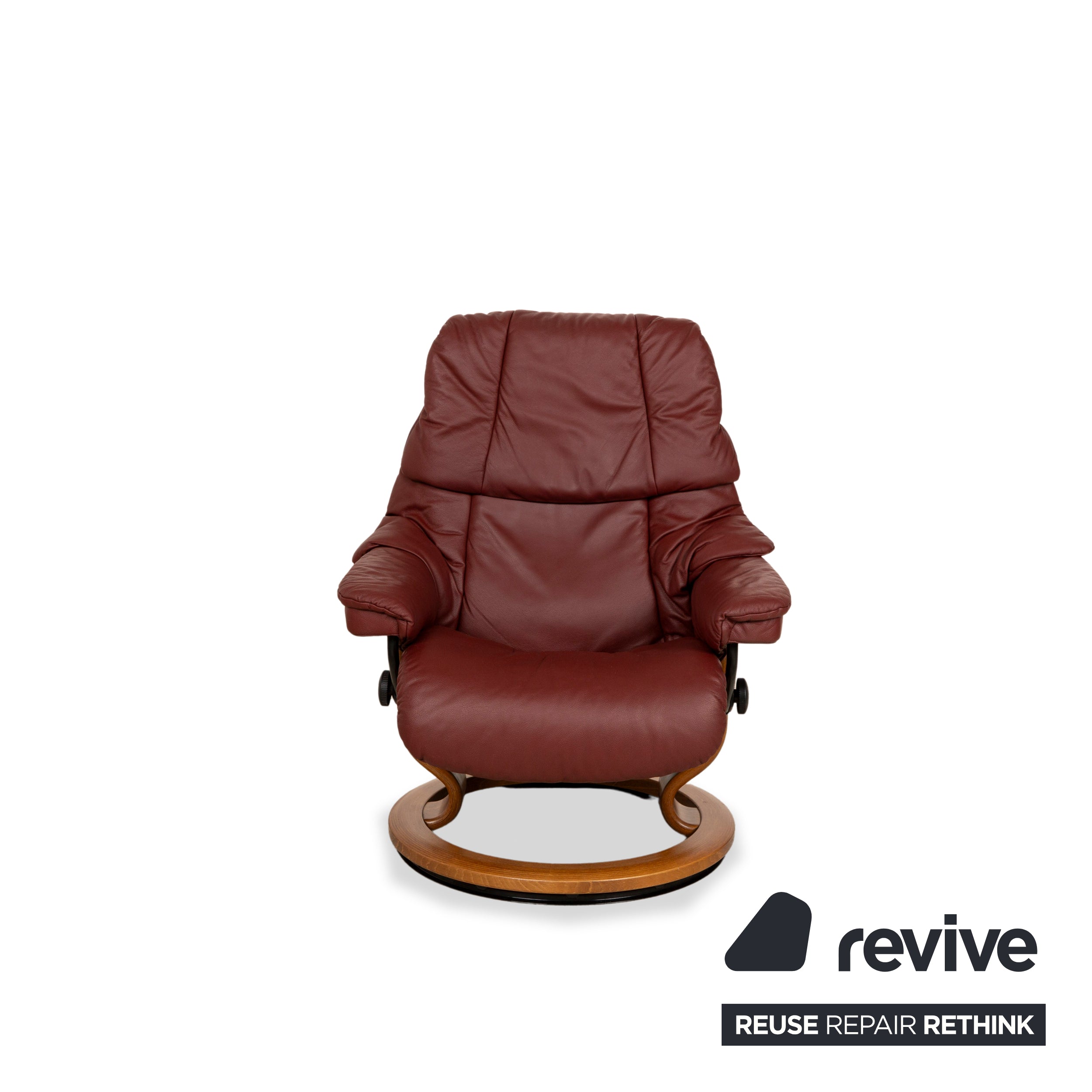 Fauteuil en cuir Stressless Reno marron marron rouge fonction manuelle fonction relaxation