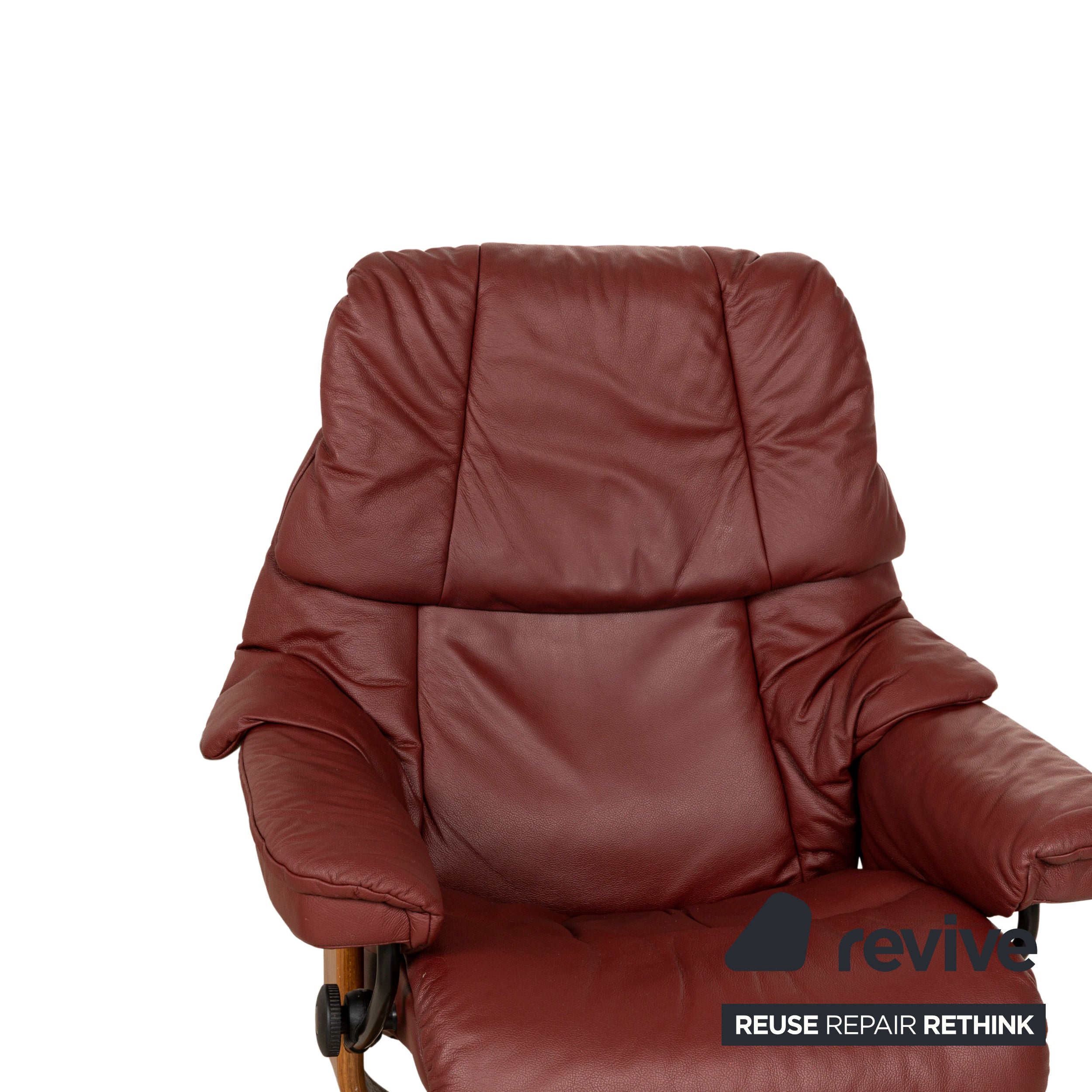 Fauteuil en cuir Stressless Reno marron marron rouge fonction manuelle fonction relaxation