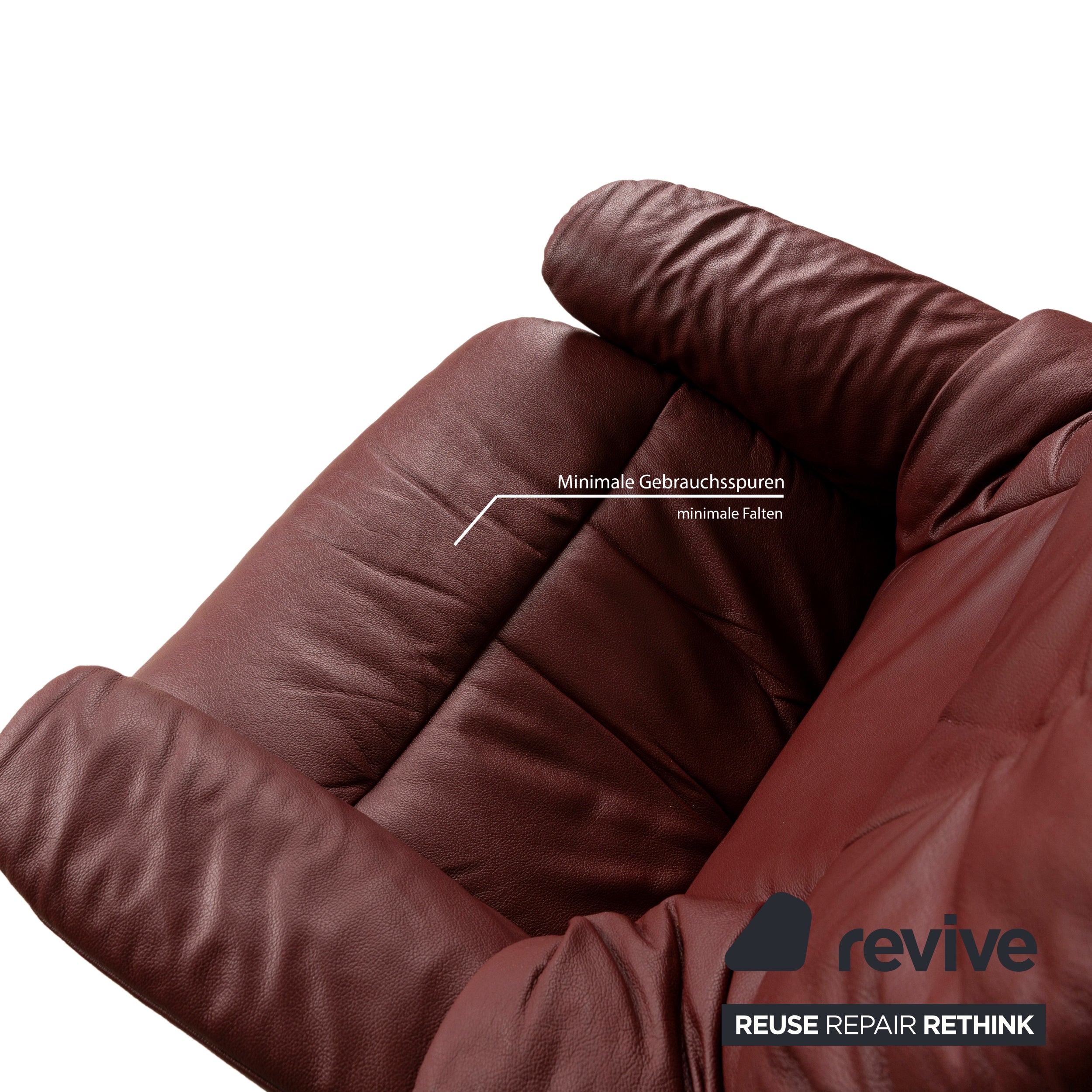 Fauteuil en cuir Stressless Reno marron marron rouge fonction manuelle fonction relaxation