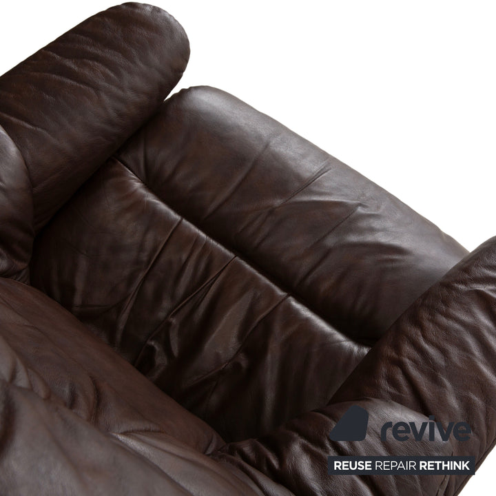 Stressless Reno Leder Sessel Braun Größe M inkl. Hocker Dunkelbraun Relaxsessel Relaxfunktion
