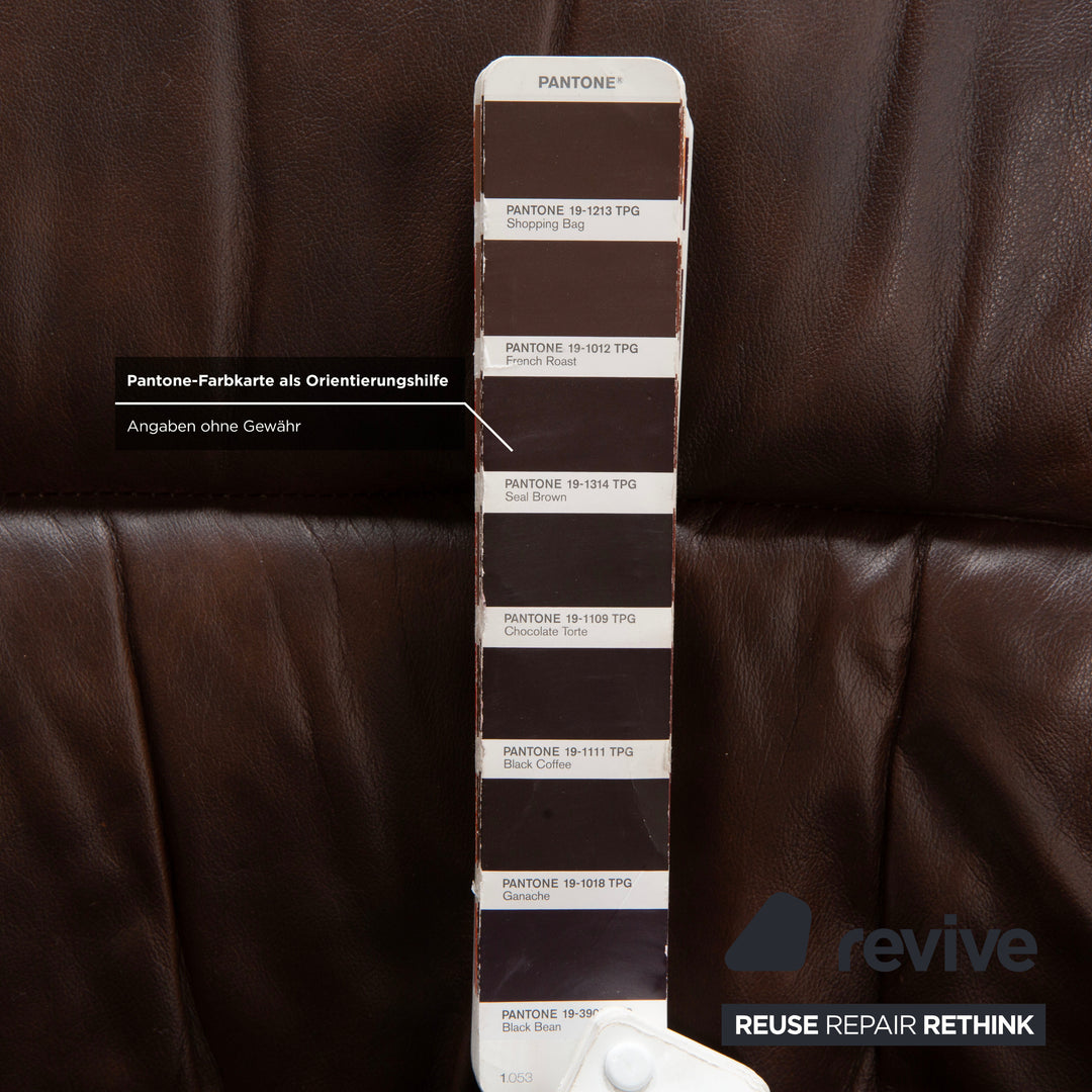 Stressless Reno Leder Sessel Braun Größe M inkl. Hocker Dunkelbraun Relaxsessel Relaxfunktion