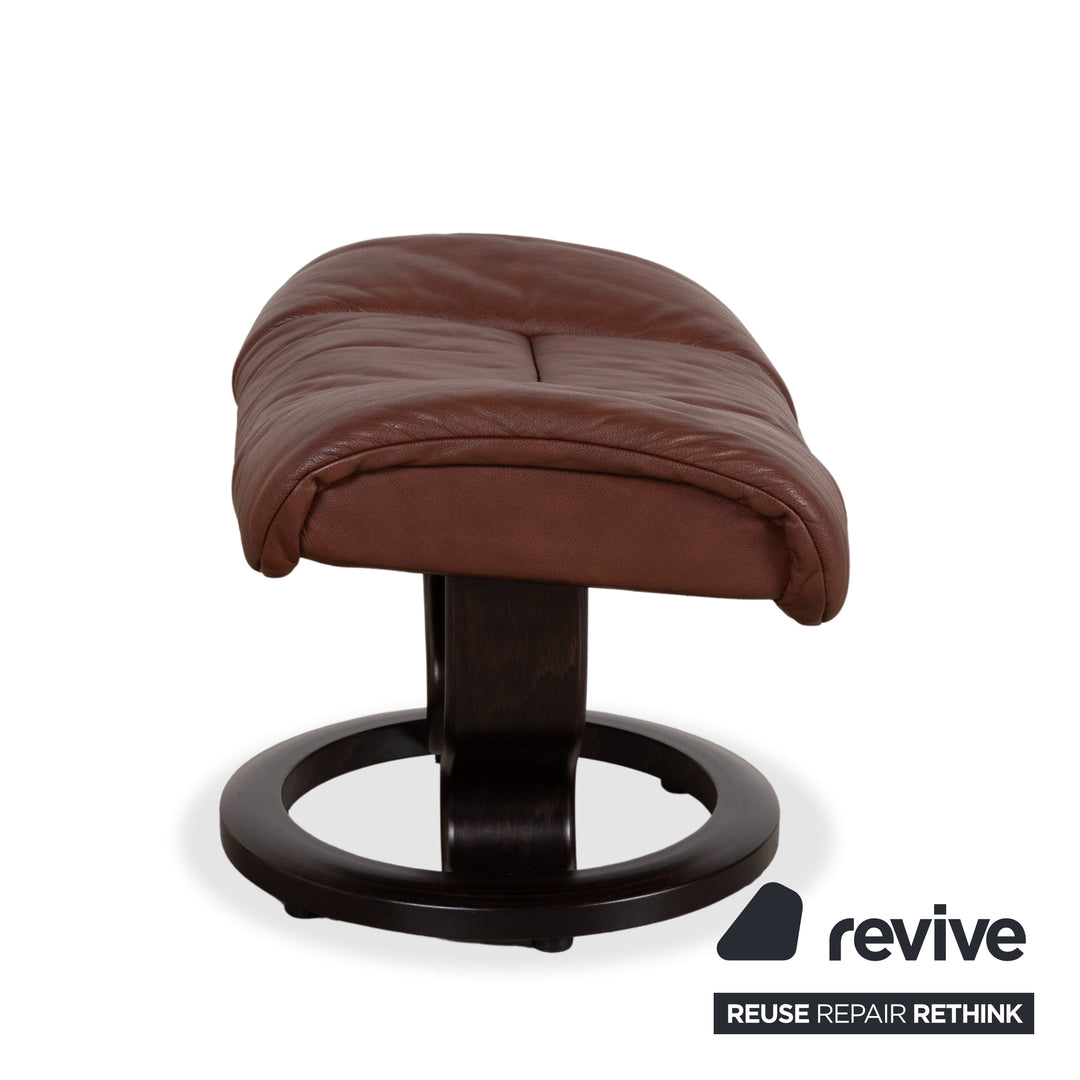 Stressless Reno Leder Sessel Braun inkl. Hocker manuelle Funktion Relaxfunktion