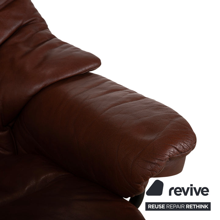 Stressless Reno Leder Sessel Braun inkl. Hocker manuelle Funktion Relaxfunktion
