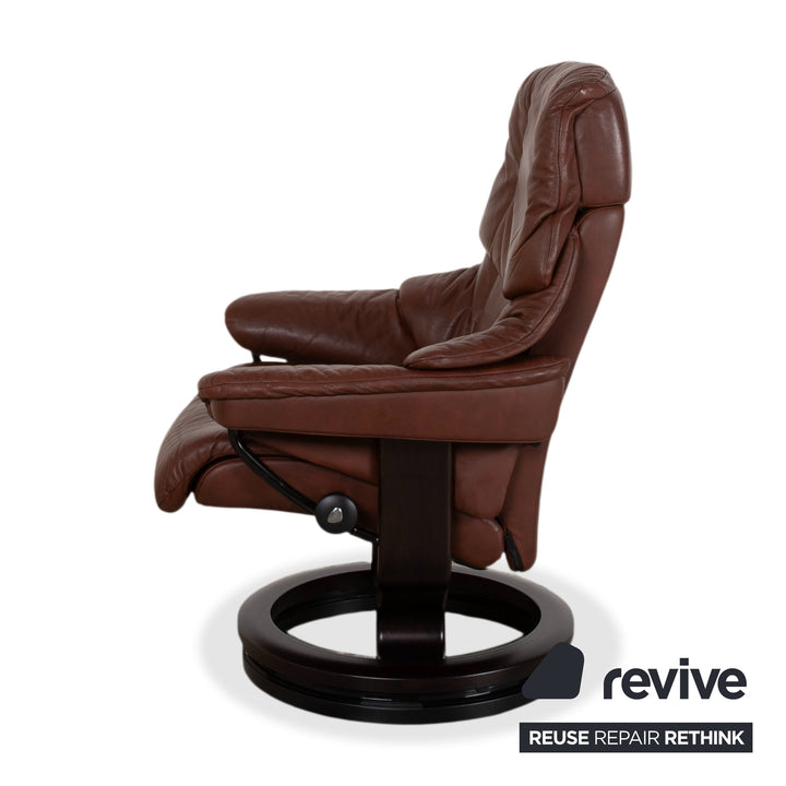 Stressless Reno Leder Sessel Braun inkl. Hocker manuelle Funktion Relaxfunktion