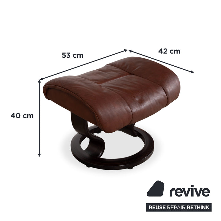 Stressless Reno Leder Sessel Braun inkl. Hocker manuelle Funktion Relaxfunktion