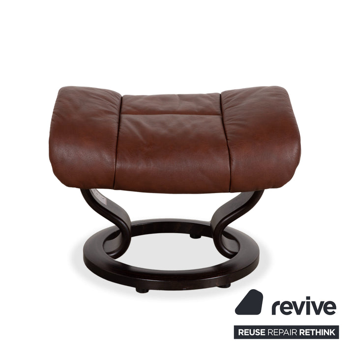 Stressless Reno Leder Sessel Braun inkl. Hocker manuelle Funktion Relaxfunktion