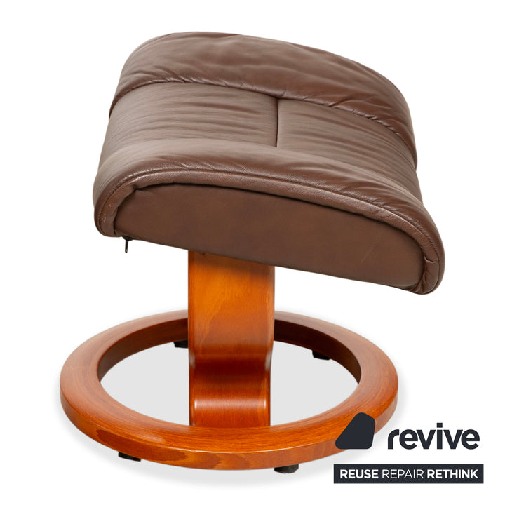 Stressless Reno Leder Sessel Braun inkl. Hocker manuelle Funktion Relaxfunktion