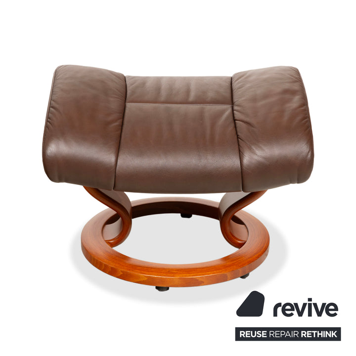 Stressless Reno Leder Sessel Braun inkl. Hocker manuelle Funktion Relaxfunktion