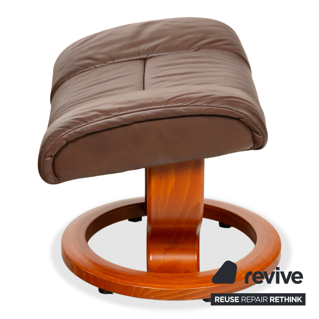 Stressless Reno Leder Sessel Braun inkl. Hocker manuelle Funktion Relaxfunktion