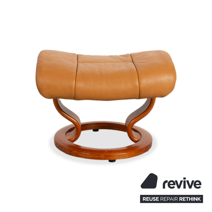 Stressless Reno Leder Sessel Braun Orange Cognac manuelle Funkion inkl. Hocker
