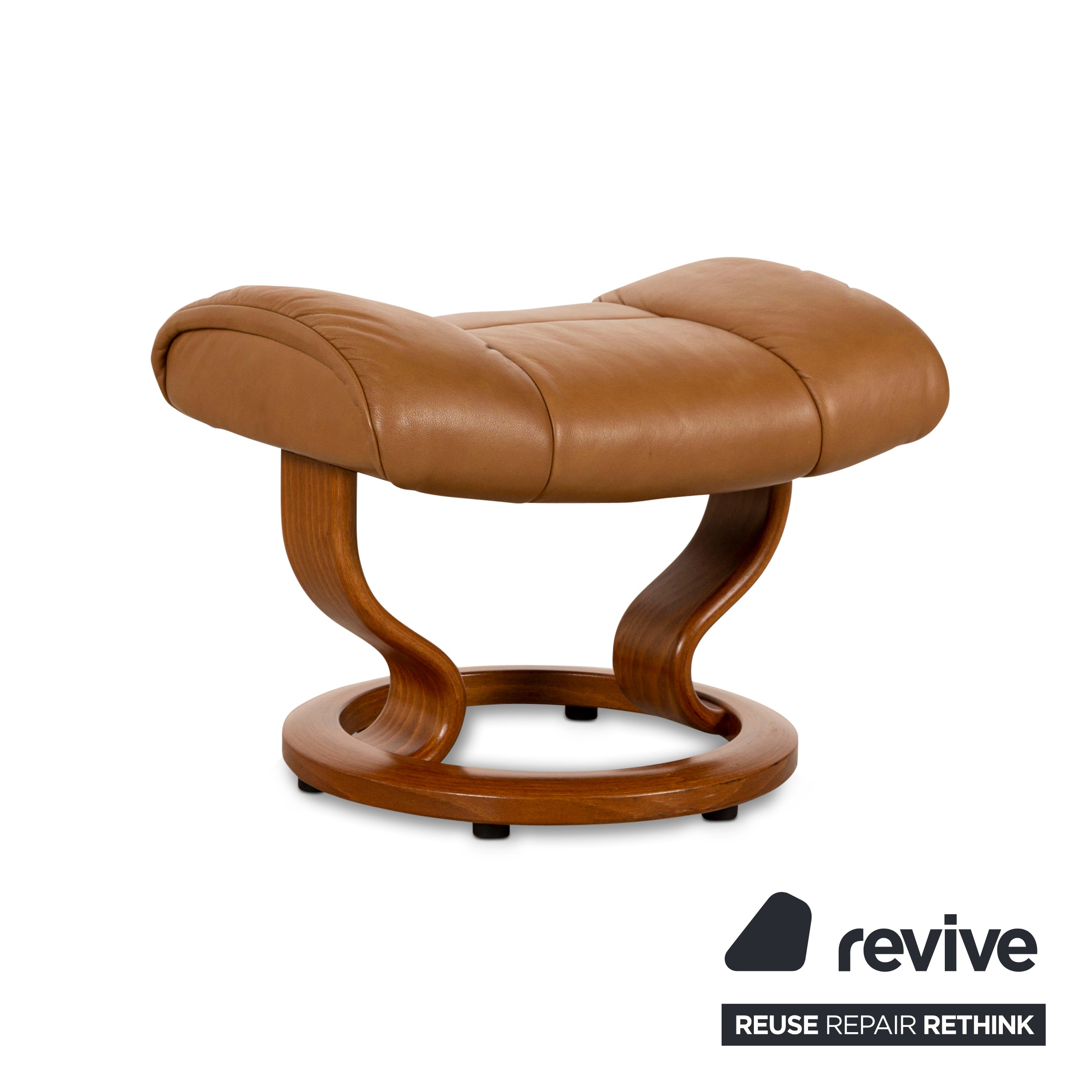 Fauteuil en cuir Stressless Reno marron fonction manuelle avec tabouret