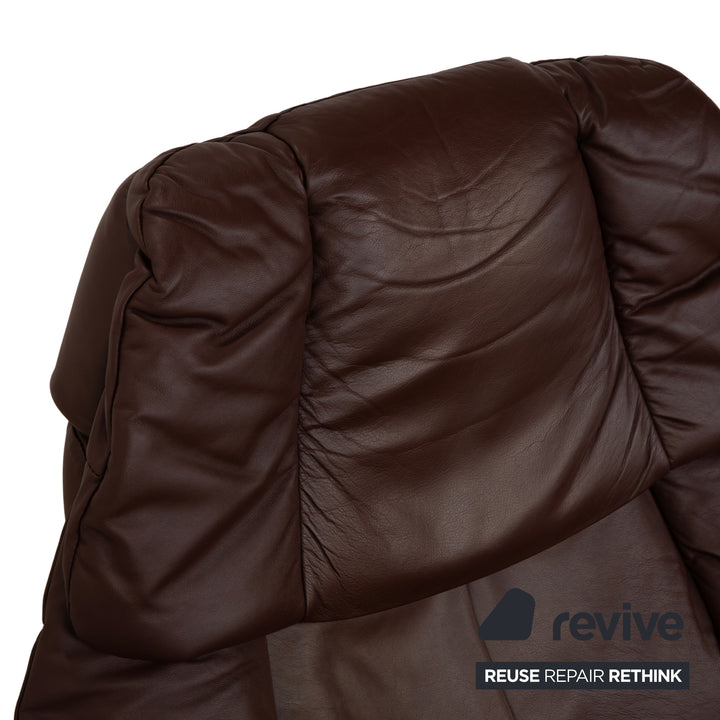 Stressless Reno Leder Sessel Braun Rot manuelle Funktion inkl. Hocker