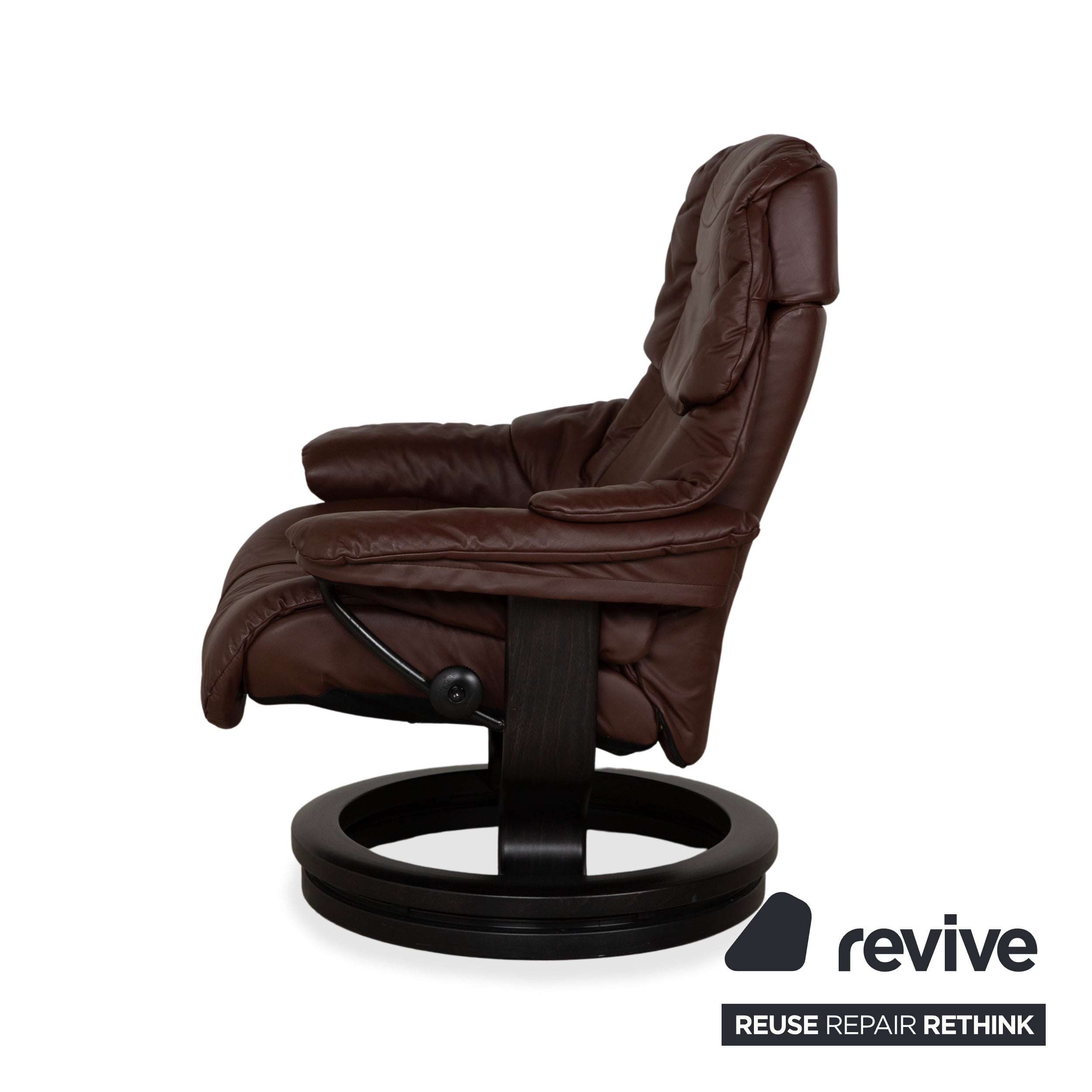Stressless Reno Leather Recliner Brown Red Manual Function incl. Footstool