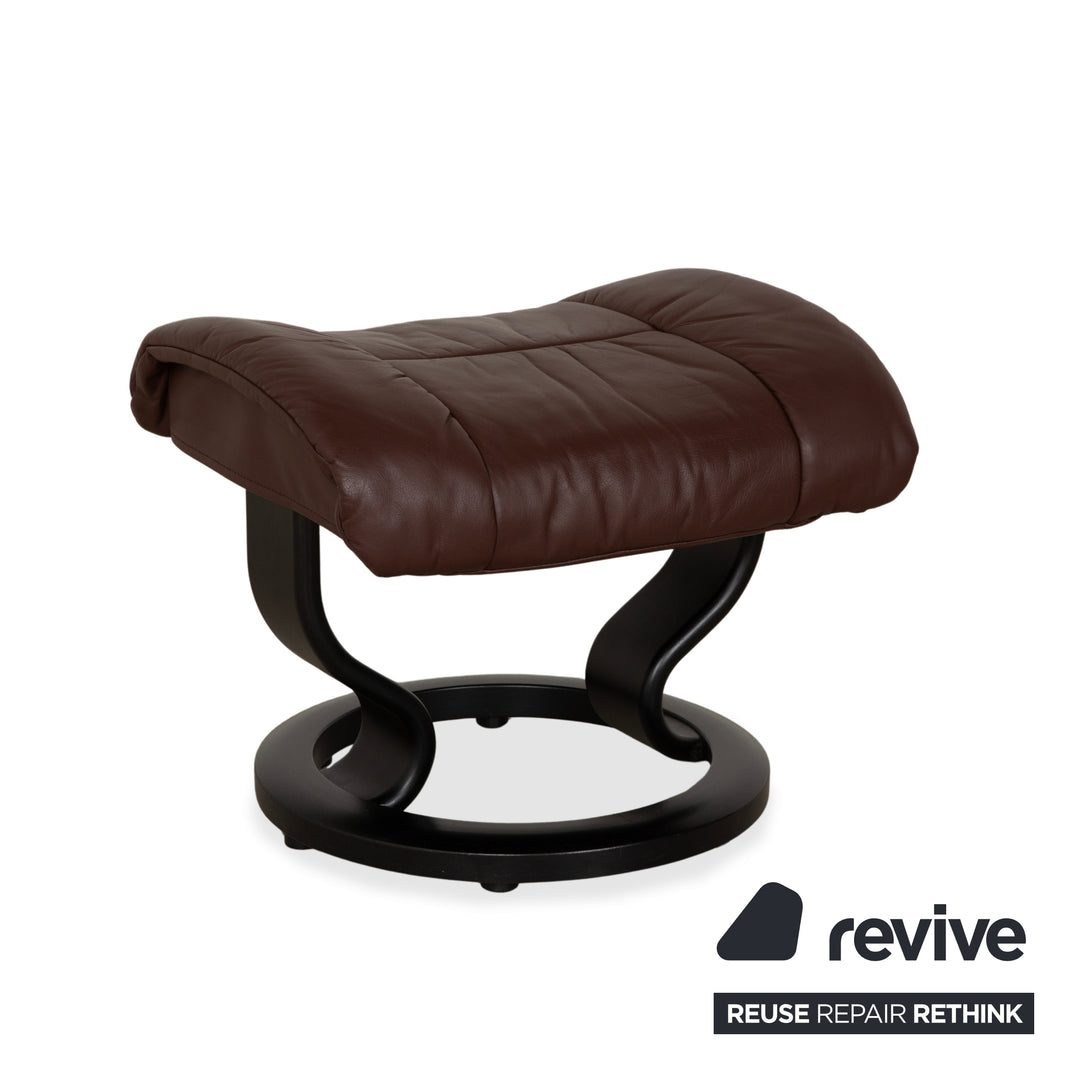 Stressless Reno Leder Sessel Braun Rot manuelle Funktion inkl. Hocker
