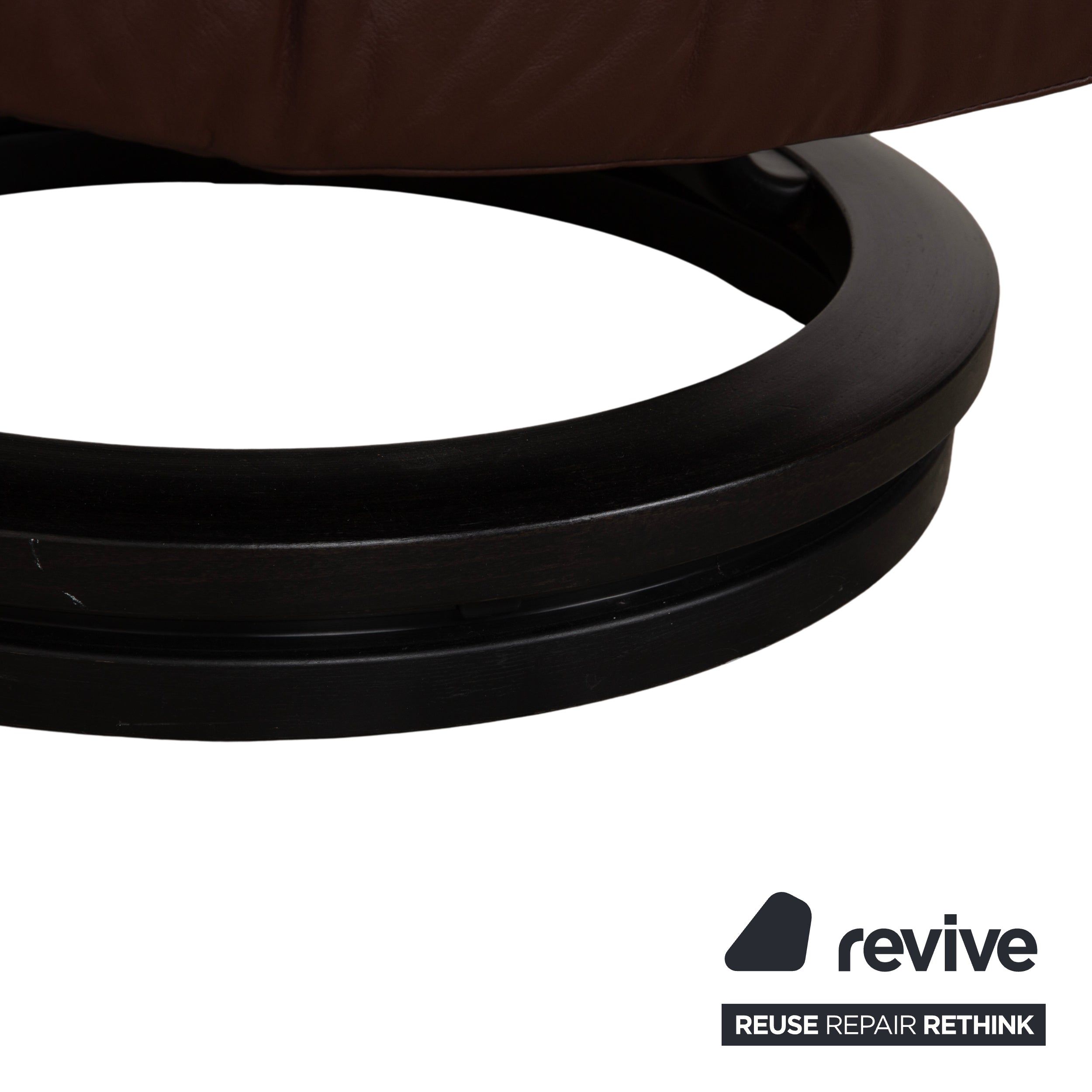 Stressless Reno Leather Recliner Brown Red Manual Function incl. Footstool