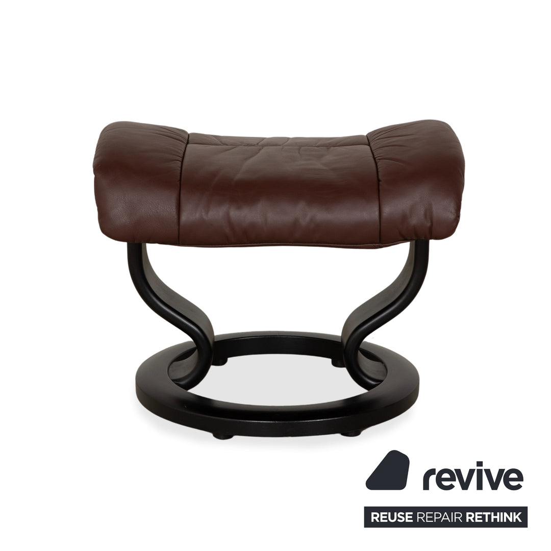 Stressless Reno Leder Sessel Braun Rot manuelle Funktion inkl. Hocker