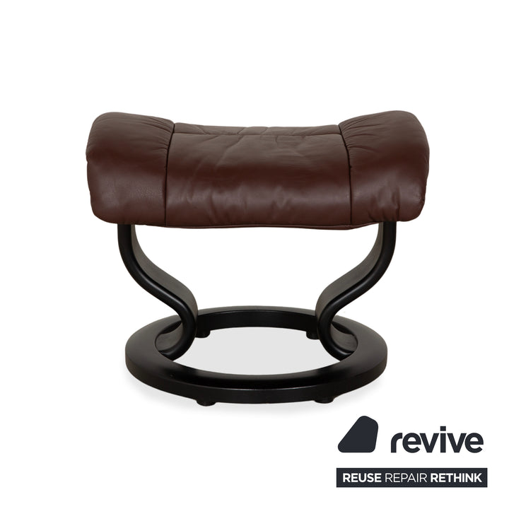 Stressless Reno Leder Sessel Braun Rot manuelle Funktion inkl. Hocker