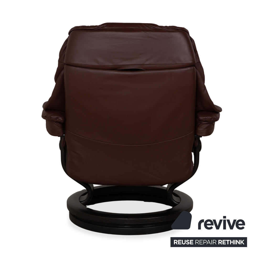 Stressless Reno Leder Sessel Braun Rot manuelle Funktion inkl. Hocker