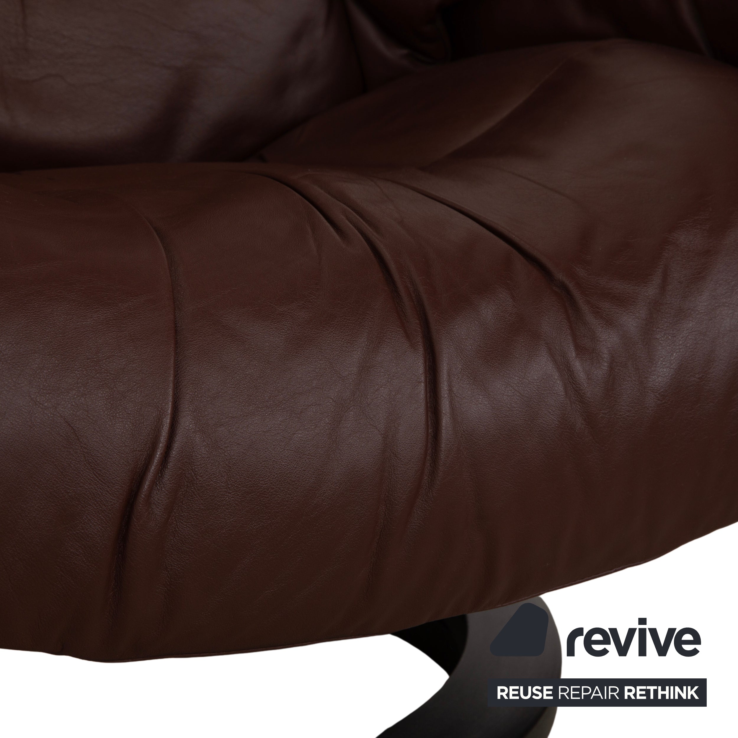 Stressless Reno Leather Recliner Brown Red Manual Function incl. Footstool